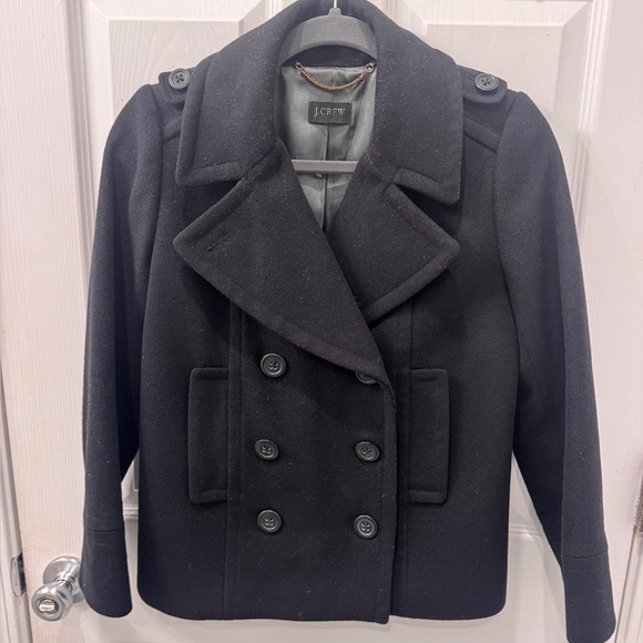 J Crew Classic black wool double breasted Pea Coat size small- great condition! - Picture 7 of 13